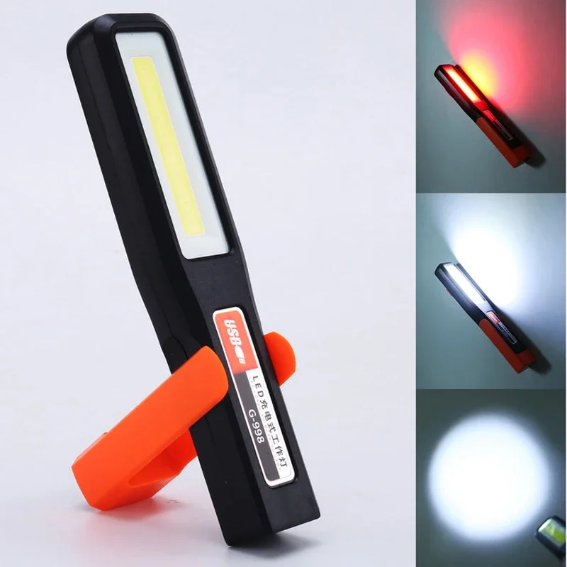 Leistungsstarke COB LED Arbeit Licht Auto Garage Mechaniker Lampe USB Aufladbare Taschenlampe Magnetische Taschenlampe Notfall Licht Warnleuchte Image