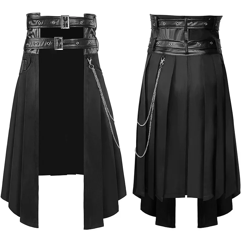 Männer Leder Rock Frühling Und Herbst New Rock Nicht-Mainstream Punk Stil Casual Große Größe Halb Rock Cosplay kostüme