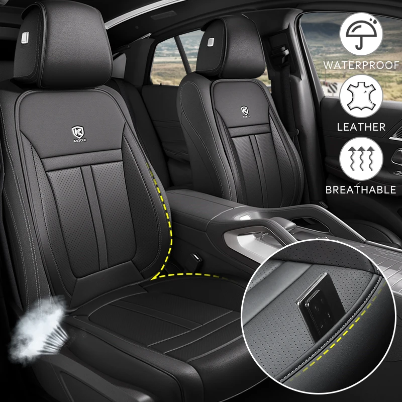 Auto Sitzbezug Nappa Leder Autos Sitzkissen Autos Wasserdichter Sitzschutz Universal Auto Stuhl Pad Matte Auto Zubehör Image