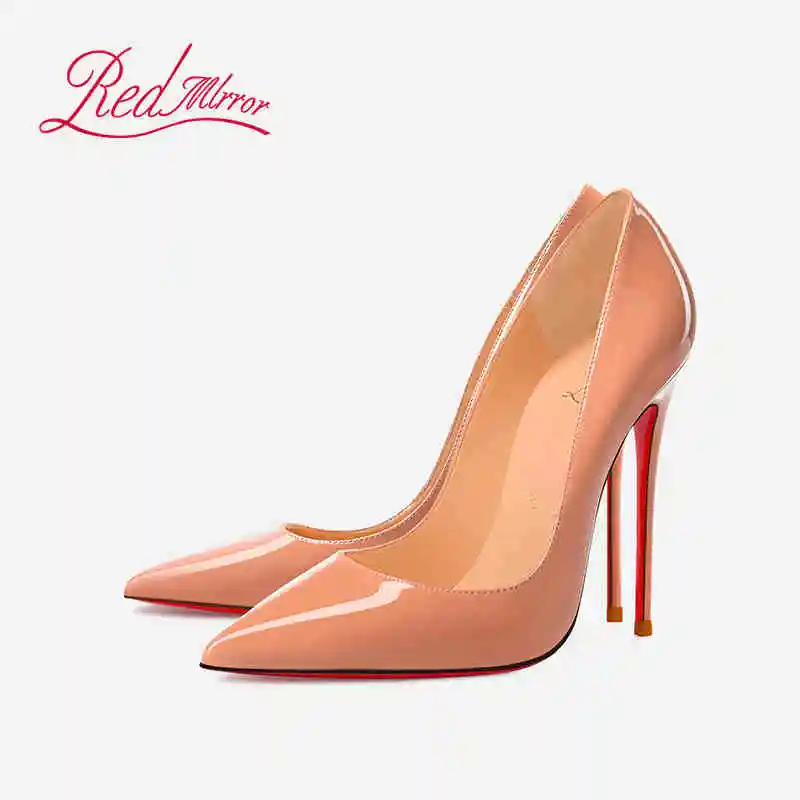 Damen High Heels in Hautfarbe Elegante Luxus-Schuhe in Schwarz für Damen 2026 Rote Glänzende Absätze Spitze Partyschuhe für Damen