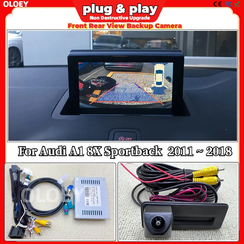 Rückfahrkamera-Kit für Audi A1 8X Sportback 2011 ~ 2018 Original-Bildschirm Plug & Play HD Parking Front Rear View Backup-Kamera Image