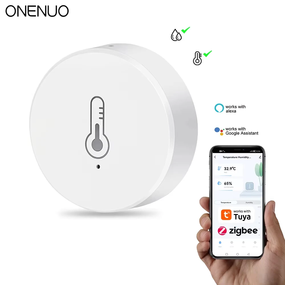 Tuya ZigBee Mini Temperatur-Feuchtigkeitssensor Smart Home Remote Monitor Funktioniert mit Gateway Alexa Google Home Voice App Control Image