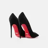 Luxus marke Frauen schuhe Flache High Heels Schuhe Rot Glänzenden Boden Spitz Pumpen Schwarz Sexy