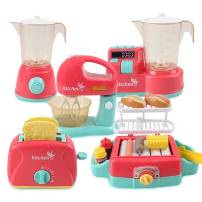 WizKidz Kitchen Appliances Play Set with Blender Vegetable and Fruit Juicer Toaster for Boys and Girls Ages 3 4 5 + Years Old