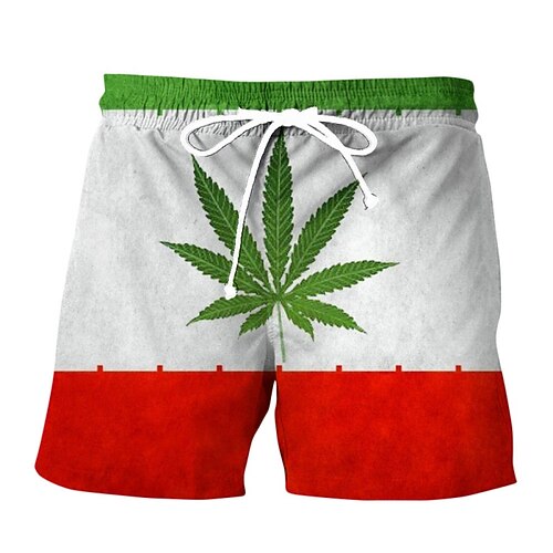 Herren Badeshorts Badehose Tropisch Kordelzug Mit Taschen Schnelltrocknend Mit Taschen Boardshorts Badeanzug Surfen Strand Wassersport Sommer Image