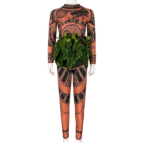 Buchwoche 2026 Maui Zentai-Anzüge Kostüm Bodysuits Film- und TV-Themenkostüme for Herren Jungen Kinder Erwachsene Karneval Kindertag Party Leistung Image