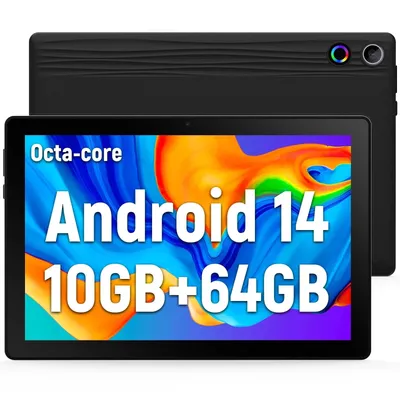 BESTSKI 10.1 Inch Android 14 Tablet, Octa-core 10GB RAM 64GB ROM(Expand to 1TB), 5MP+8MP Dual