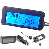 Universal 12V Car Digital Lcd Display Thermometer Auto Mini Lcd inside Outside Temperature Thermometer T18 W/ Socket 1.5M Cable by Coconut Ok