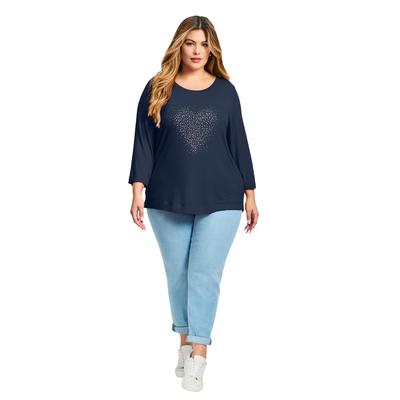 Plus Size Women's Love Heart Top by Avenue in Navy (Size 20)