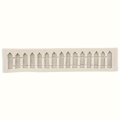 TEMU 1pc Bpa-free Silicone Garden Fence Mold For Gummies & Cake Decorating - Nature-inspired Diy Baking Tool For Fondant, Chocolate, And Creative Treats, Wooden Picket Fence Design Image