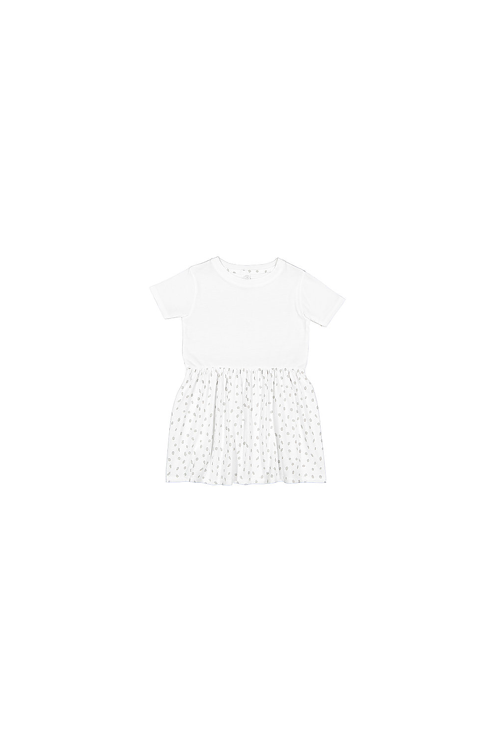 Rabbit Skins 5333 Toddler Fine Jersey Dress Top in White/White Spot size 4 | Cotton