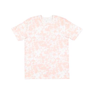 LAT 6901 Fine Jersey T-Shirt in Rose Tie Dye size 4XL | Ringspun Cotton LA6901