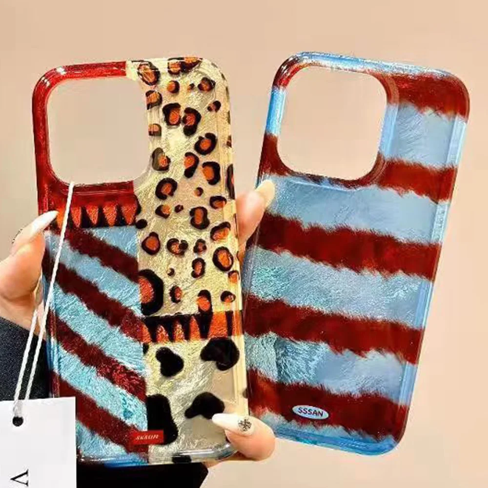 Custodia per telefono trasparente con stampa leopardata per custodie iPhone 17 Pro iPhone 16 15 14 13 12 11 Pro Max 16 Plus 16E 17 Air Cover trasparente