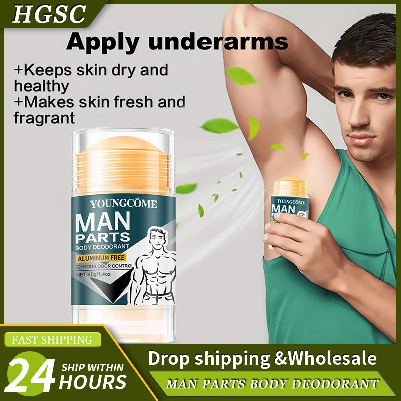 Natürlicher, desodorierender Stick für Herren, Achselpflege, beseitigt effektiv Gerüche, erfrischende, dauerhafte Aromacreme, Verhinderung von Achselgerüchen Image