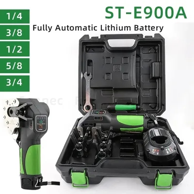 ST-E900A Lithium Battery Expander Fully Automatic Copper Tube Electric Flaring Tool Kit Air Conditioner Refrigerator
