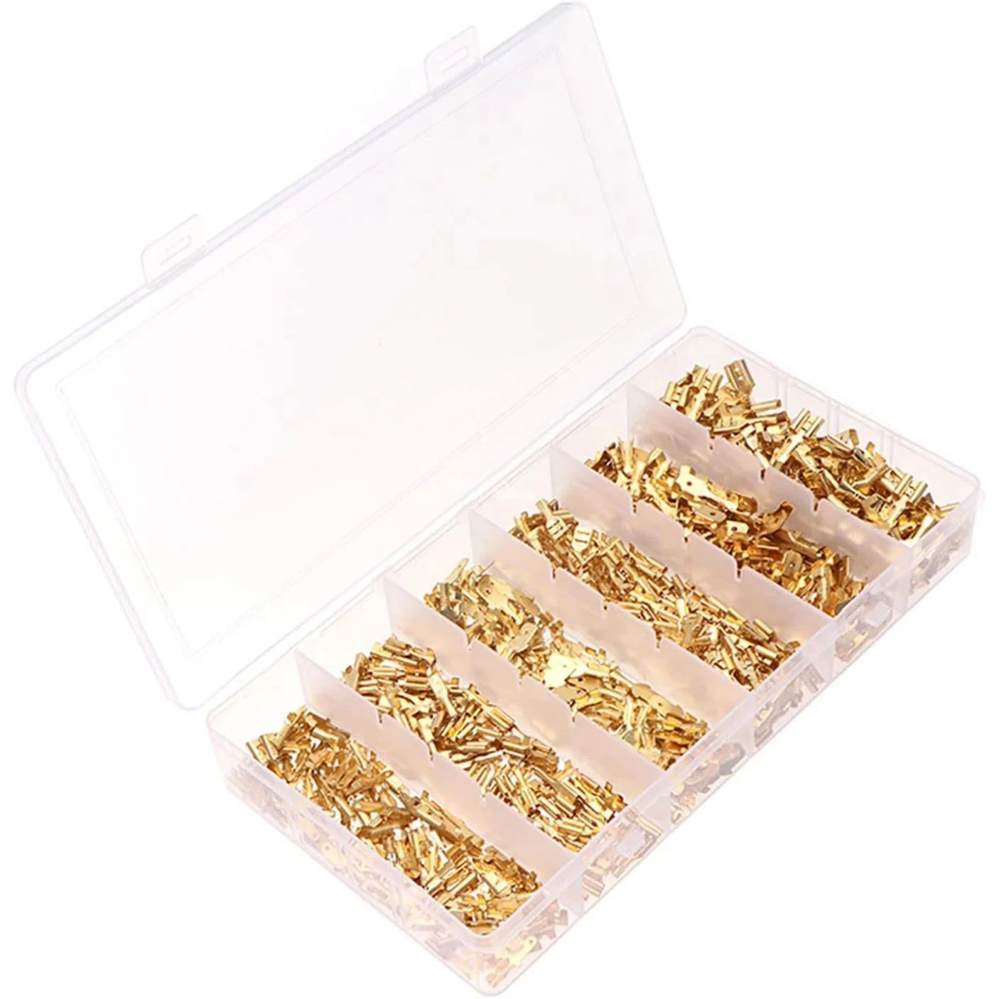 600 Stück 2,8/4,8/6,3 mm männlich weiblich Flachstecker, verschiedene isolierte elektrische Steckverbinder, Drahtklemmen, Crimp mit Aufbewahrungsbox Image