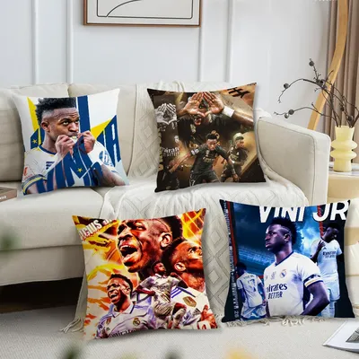 Fußballspieler V-Vinicius J-Junior Mode Bequemer weicher Kissenbezug für Sofa Wohnzimmer Home Office Image