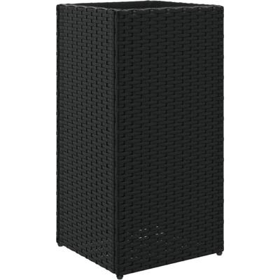 Pflanzkübel Schwarz 30x30x60 cm Poly Rattan Vidaxl Image