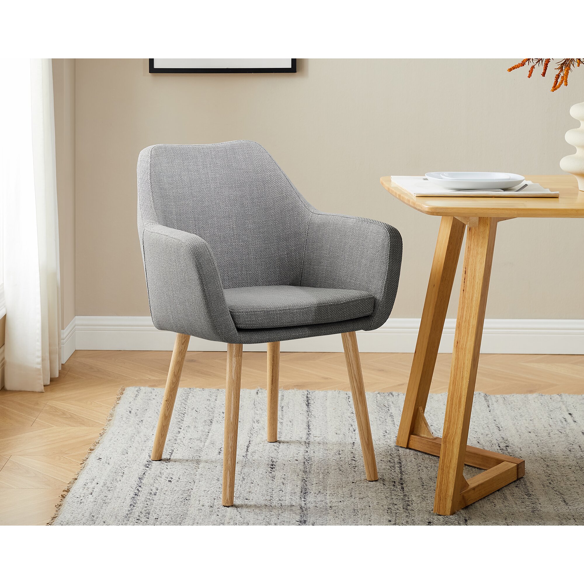 SalesFever »Darla« Armlehnstuhl hellgrau 62x84x60 cm