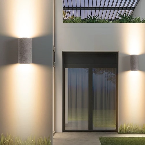 illuminazione da parete per cortile villa lampada da corridoio esterna forma cilindrica lampada da parete esterna nero/bianco faretto a doppia testa parete esterna hotel applique da parete in cemento