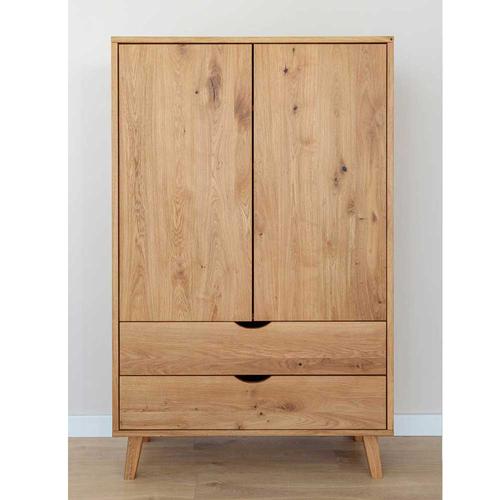 Schlafzimmerschrank Kleiderschrank aus Wildeiche Massivholz 180 cm hoch