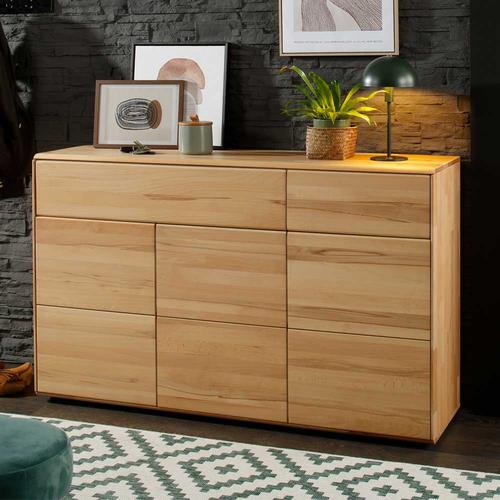 Sideboard Kommode aus Kernbuche Massivholz mit zwei Schubladen