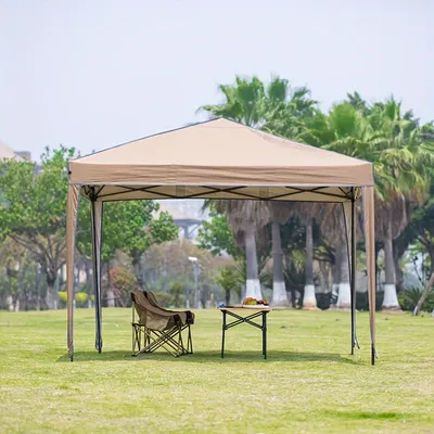 Outdoor Pop-up Baldachin Pavillon Zelt Strand Camping Instant Baldachin 10x10 Fuß (Khaki Farbe) bequem zu tragen