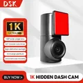 360 ° Girevole HD Tipo nascosto Dash Cam per auto Registratore per telecamera per auto Registratore di guida DVR per auto con visione notturna
