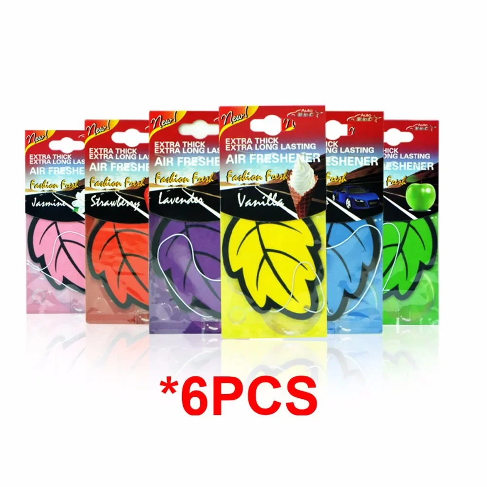 6PCS/3PCScar zubehör innen Auto Lufterfrischer Natürliche duft tee papier Auto Hängen Vanille parfüm duft Blatt form Image