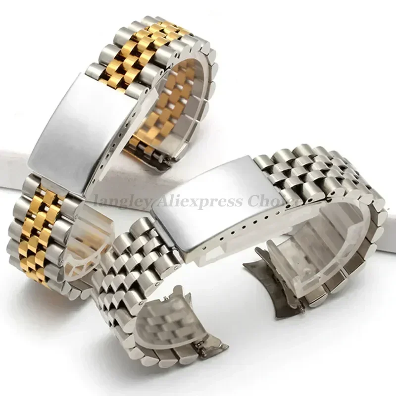 Metall-Uhrenarmband mit gebogenem Ende für Rolex DATEJUST Jubilee, luxuriöses Edelstahlarmband-Zubehör, 13/17/18 mm/19 mm/20 mm/21 mm Gürtel Image