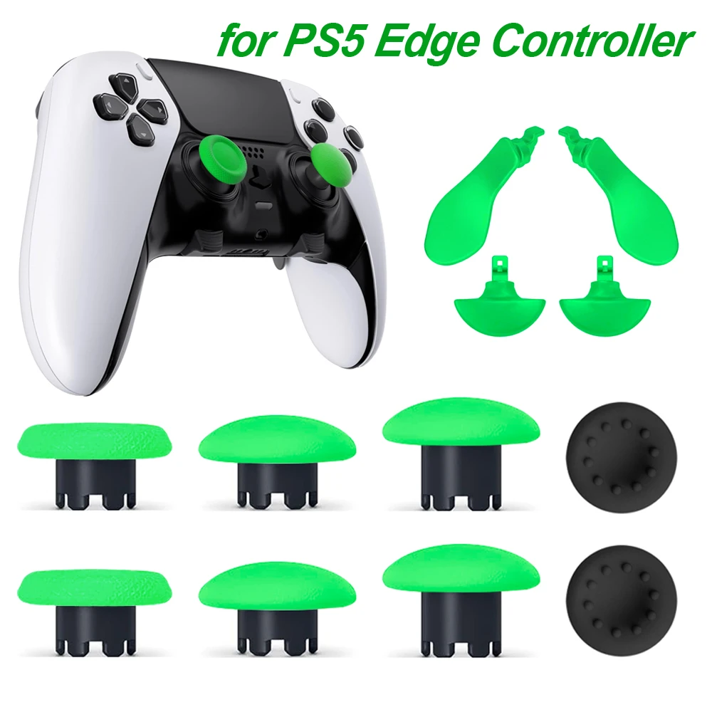 Ersatz-Daumenstäbchen-Joysticks-Kappe für PS5 Edge Dualsense-Controller und 4 Paddel in grüner Farbe Image