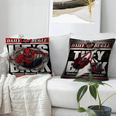 Disney Spiderman Zeitung Kissenbezug Toon Geschenk Kissenbezug Schlafzimmer Zuhause Sofa Stuhl Sitz Image
