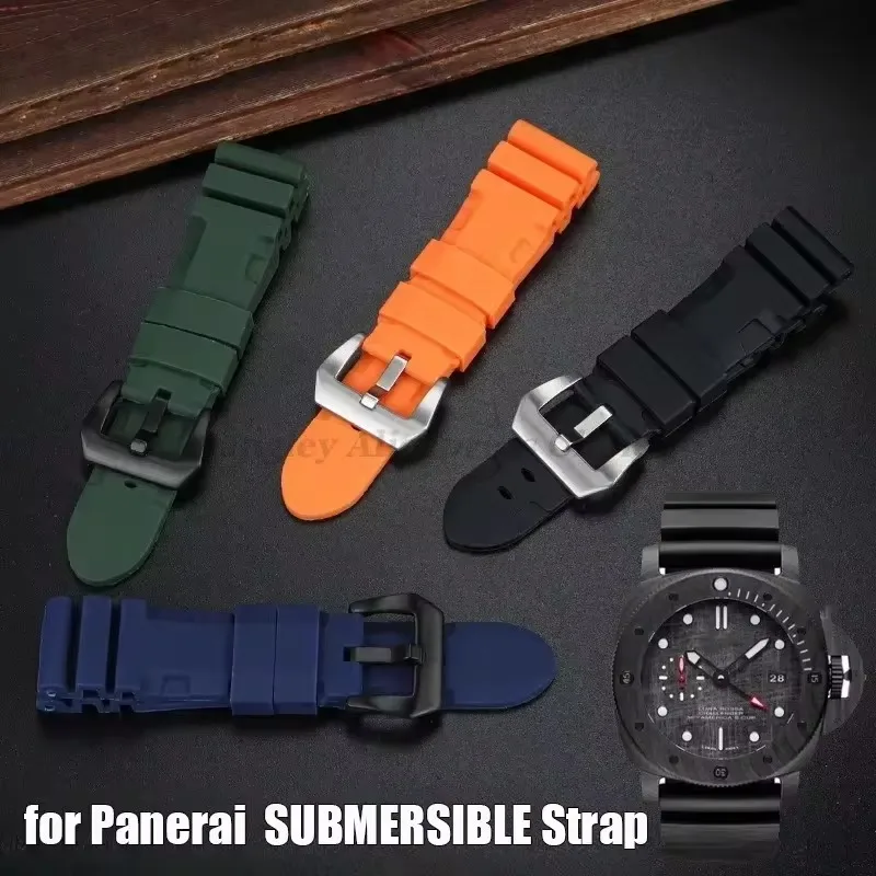 Silikon-Uhrenarmband für Panerai SUBMERSIBLE PAM441 359 Pa111 Serie, weiches Kautschukarmband, 22 mm, 24 mm, 26 mm, Herrenarmband-Zubehör Image