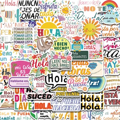 50PCS Spanische Motivation Aufkleber Harajuku Notebook Laptop Gepäck Wasserdicht Kaffee Skateboard Image