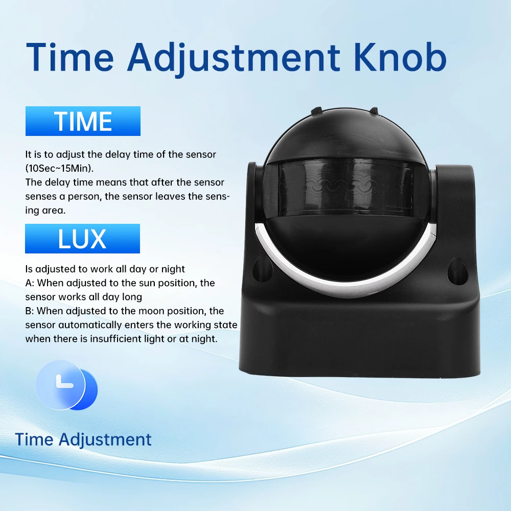 AC110-240V Automatischer PIR-Infrarot-Bewegungsmelder mit doppelter Sonde, Induktionsbewegungslichtschalter für den Außenbereich, IP65, 180 ° Image