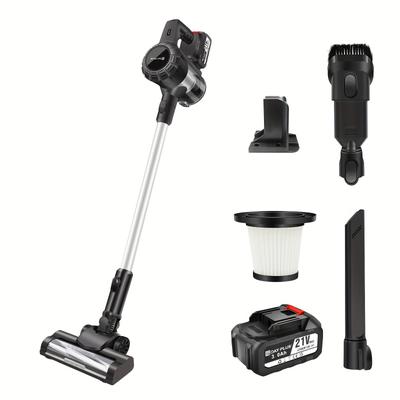 TEMU Cordless Vacuum Cleaner With Brushless Motor, 3-in-1 Upright Vacuum Cleaner With Led And Floor Brush, Stick Vacuum Cleaner With Detachable Battery, Dual-speed For Home Use, Carpets, Hard Floors Image