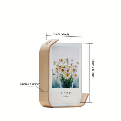 TEMU Versatile Acrylic Photo Frame With Wooden Stand - Displaying Photos, Artwork & More - In 4 Sizes, 1 Image