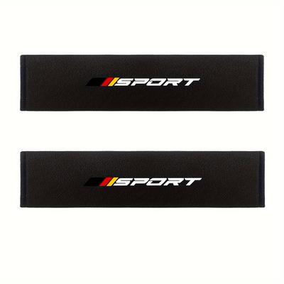 TEMU 2pcs Soft Fleece Car Seat Belt Covers, Shoulder Protector For , For , For Mercedes-benz, For , For Ford - Textile Material, Driving | Sporty Look | Fabric, Seat Belt Accessories Image