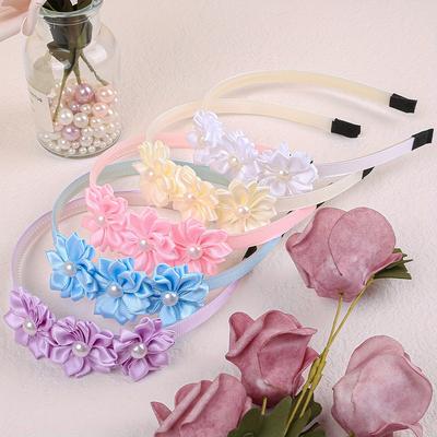 TEMU 5pcs Floral Hairbands For Women & S - Plastic Teeth Headbands With 5 Colorful Flower Designs, Cute Minimalist Hair Accessories For, Parties, Casual Attire Image
