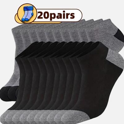 TEMU 20 Pairs Sports Short Socks Comfortable And Breathable Outdoor Sports Socks Daily Casual Socks For Men And Women Image