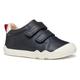 Sneaker GEOX "B STEPPIEUP BOY", Kinder, Gr. 23, blau (navy, rot), Nappaleder, casual, Schuhe, Barfußschuh, Babyschuh, Klettschuh mit Lederinnenausstattung