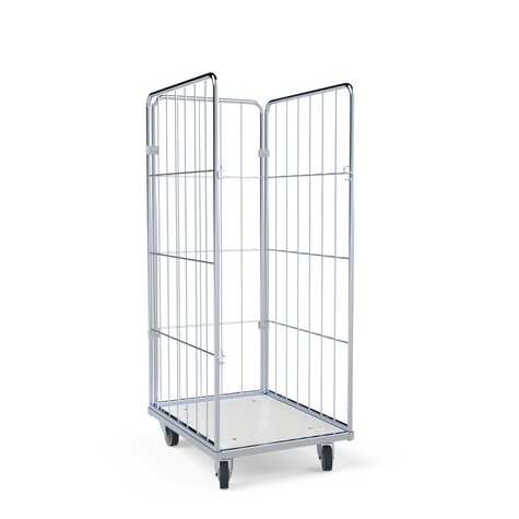 Wäschecontainer 1370mm, 600x740KU weiß, 3-seitig Image