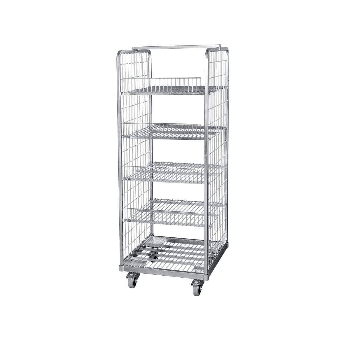 Stahlrollbehälter 1490, 600 x 600 mm, 2-seitig, mit Stabilisierungsstange, 4 ZWB / AK 100 mm / einlegbar, Cr 3 Image