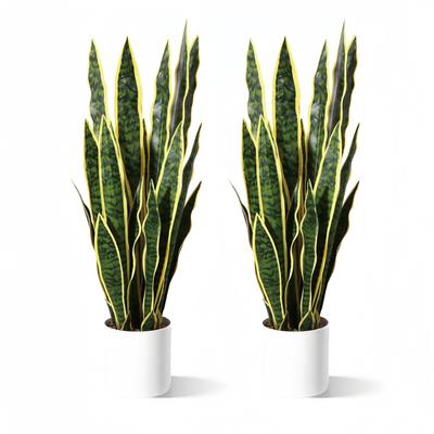 TEMU 4pcs Set Of Lifelike Artificial Plants - Uv Resistant, Tropical Leaves In White Pots For Home, Office, & Porch Decor | Ideal For Weddings, Engagements, Halloween, Christmas & Thanksgiving Image
