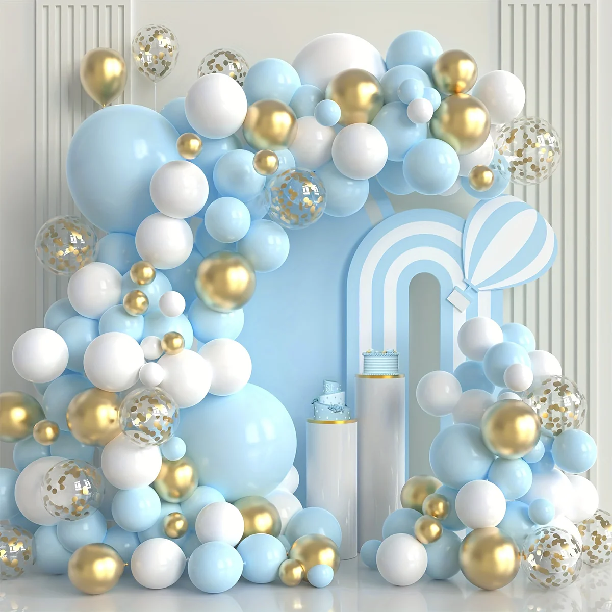 90-teiliges Ballonbogen-Set, verwendet für Hochzeiten, Geburtstagsfeiern, Feiertage, Muttertag, drinnen und draußen, Zuhause, Raumdekoration Image