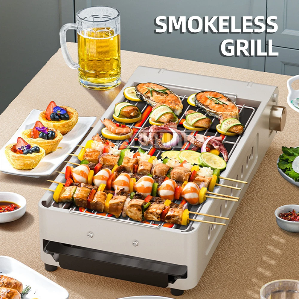 Multifunktions 3-in-1 Grill pfanne Haushalt elektrische Grill maschine rauchfreie elektrische Hot Pot Split Kochtopf Par rillas Image