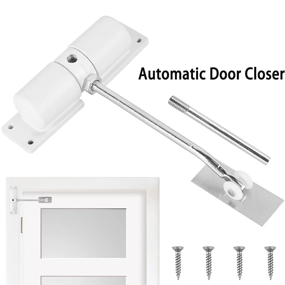 Automatischer Türschließer, verstellbar, robust, Sicherheitsfeder, 30 kg, Metall-Türschließer, langlebig, umwandelbare Scharniertür für Zuhause Image