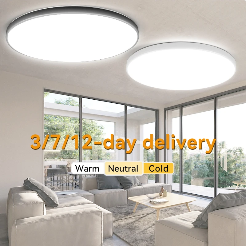 LED-Deckenleuchte, LED-Panel-Licht, 110 V, dünn, rund, 30 W, 18 W, Downlight, warmweiß, Deckenleuchte, Wohnzimmer, Schlafzimmer, Schlafzimmer, Beleuchtung
