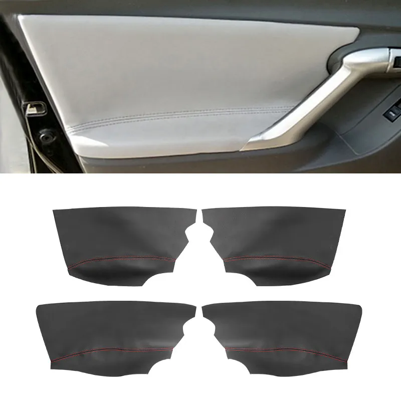 4 Stücke Für Toyota Verso 2009 2010 2011 2012 2013 2014 2015 Schwarz Mikrofaser Leder Auto Innentürverkleidungen Armlehne Abdeckung Trim Image