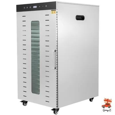 1700W Food Dehydrator Machine with 20 Stainless Steel Trays 86-194℃ Adjustable Temperature Fruit Vegetable Dehydrator